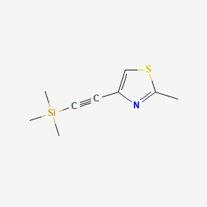 2-Methyl-4-((triMethylsilyl)ethynyl)thiazole structure, CAS 329203-85-2