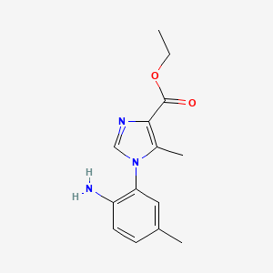 ethyl 1-(2-amino-5-methylphenyl)-5-methyl-1H-imidazole-4-carboxylate structure, CAS 164330-69-2