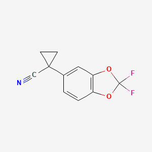 1-(2,2-difluorobenzo[d][1,3]dioxol-5-yl)cyclopropanecarbonitrile structure, CAS 862574-87-6