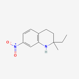 2-Ethyl-2-methyl-7-nitro-1,2,3,4-tetrahydro-quinoline structure, CAS 201654-48-0