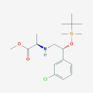 methyl (2R)-2-{[(2R)-2-{[tert-butyl(dimethyl)silyl]oxy}-2-(3-chlorophenyl)ethyl]amino}propanoate structure, CAS 167849-13-0