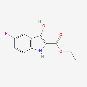 ethyl 5-fluoro-3-hydroxy-1H-indole-2-carboxylate structure, CAS 153501-10-1