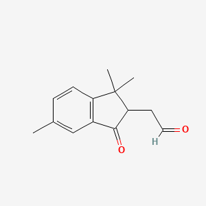 (RS)-2-(2-oxoethyl)-3,3,6-triMethyl-1-indanone structure, CAS 170495-06-4