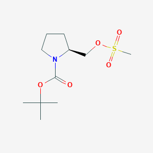 tert-butyl(2S)-2-{[(methylsulfonyl)oxy]methyl}-pyrrolidine-1-carboxylate structure, CAS 132482-09-8