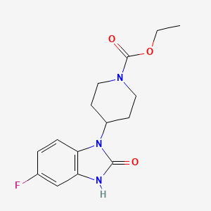4-(5-fluoro-2-oxo-2,3-dihydro-benzoiMidazol-1-yl)-piperidine-1-carboxylic acid ethyl ester structure, CAS 107618-33-7