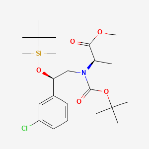 [2R-(tert-butoxycarbonyl)-[2R-(tert-butyldimethylsilyloxy)-2-(3-chlorophenyl)ethyl]amino]propionaldehyde structure, CAS 174891-00-0