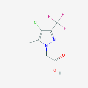 (4-CHLORO-5-METHYL-3-TRIFLUOROMETHYL-PYRAZOL-1-YL)-ACETIC ACID structure, CAS 378758-70-4