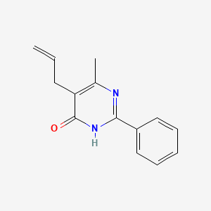 5-allyl-6-methyl-2-phenylpyrimidin-4-ol structure, CAS 255869-27-3