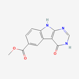 4-Hydroxy-9H-1,3,9-triaza-fluorene-6-carboxylic acid Methyl ester structure, CAS 521286-74-8