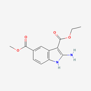 3-ethyl 5-methyl 2-amino-1H-indole-3,5-dicarboxylate structure, CAS 521286-73-7