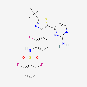 N-[3-[5-(2-Amino-4-pyrimidinyl)-2-(tert-butyl)-4-thiazolyl]-2-fluorophenyl]-2,6-difluorobenzenesulfonamide structure, CAS 1195765-45-7