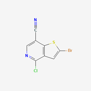 2-broMo-4-chlorothieno[3,2-c]pyridine-7-carbonitrile structure, CAS 690635-43-9