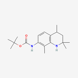tert-butyl 2,2,4,8-tetraMethyl-1,2,3,4-tetrahydroquinolin-7-ylcarbaMate structure, CAS 179898-63-6