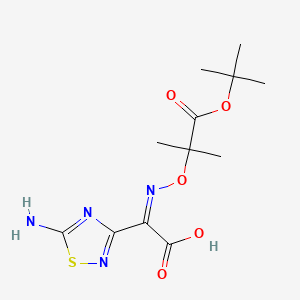 (Z)-2-[[1-(tert-butoxycarbonyl)-1-Methylethoxy]iMino]-2-(5-AMino-[1,2,4]thiadiazol-3-yl)-acetic acid structure, CAS 76028-96-1