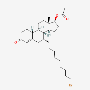 (7alpha,17beta)-17-(Acetyloxy)-7-(9-bromononyl)estr-4-en-3-one structure, CAS 875573-63-0
