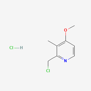 Pyridine, 2-(chloromethyl)-4-methoxy-3-methyl-, hydrochloride structure, CAS 86604-74-2