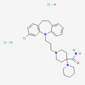 1'-[3-(3-chloro-10,11-dihydro-5H-dibenz(b,f)azepin-5-yl)propyl][1,4'-bipiperidine]-4'-carboxamide dihydrochloride structure, CAS 28058-62-0