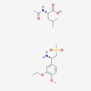(S)-1-(3-Ethoxy-4-Methoxyphenyl)-2-(Methylsulfonyl)ethylaMine N-acetyl-L-leucine salt structure, CAS 608141-43-1