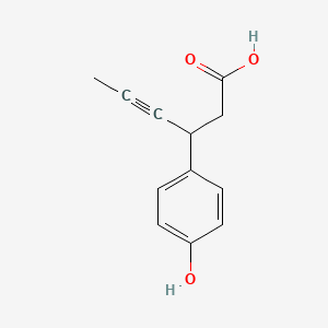 3-(4-hydroxyphenyl)hex-4-ynoicacid structure, CAS 865233-34-7