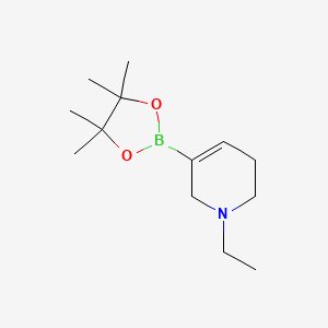 1-ethyl-5-(4,4,5,5-tetraMethyl-1,3,2-dioxaborolan-2-yl)-1,2,3,6-tetrahydropyridine structure, CAS 1909308-00-4