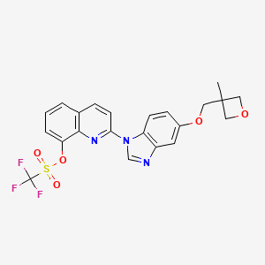 2-(5-((3-methyloxetan-3-yl)methoxy)-1H-benzo[d]imidazol-1-yl)quinolin-8-yl trifluoromethanesulfonate structure, CAS 816463-39-5