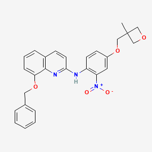 8-(benzyloxy)-2-(5-((3-methyloxetan-3-yl)methoxy)-1H-benzo[d]imidazol-1-yl)quinoline structure, CAS 816463-37-3