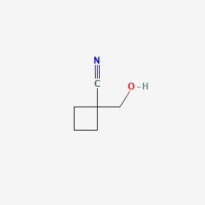 1-(hydroxymethyl)cyclobutane-1-carbonitrile structure, CAS 956531-83-2