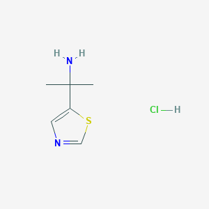 2-(thiaol-5-yl)propan-2-amine hydrochloride structure, CAS 2090074-47-6