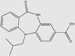 5-isobutyl-11-oxo-10,11-dihydro-5H-dibenzo[b,e][1,4]diazepine-8-carboxylic acid structure, CAS 2090074-27-2