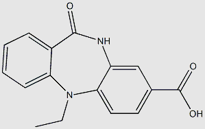 5-ethyl-11-oxo-10,11-dihydro-5H-dibenzo[b,e][1,4]diazepine-8-carboxylic acid structure, CAS 1809143-92-7