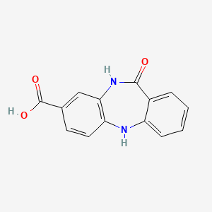 11-oxo-10,11-dihydro-5H-dibenzo[b,e][1,4]diazepine-8-carboxylic acid structure, CAS 440120-29-6