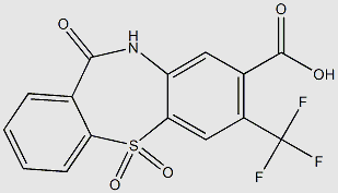 11-oxo-7-(trifluoromethyl)-10,11-dihydrodibenzo[b,f][1,4]thiazepine-8-carboxylic acid 5,5-dioxide structure, CAS 2090074-06-7