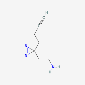 2-(3-(but-3-yn-1-yl)-3H-diazirin-3-yl)ethan-1-amine structure, CAS 1450752-97-2