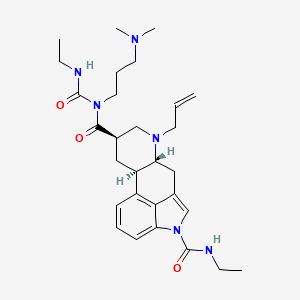 (6aR,9R,10aR)-9-N-[3-(dimethylamino)propyl]-4-N-ethyl-9-N-(ethylcarbamoyl)-7-prop-2-enyl-6,6a,8,9,10,10a-hexahydroindolo[4,3-fg]quinoline-4,9-dicarboxamide structure, CAS 126554-50-5