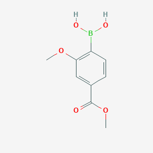 2-methoxy-4-(methoxycarbonyl)phenylboronic acid structure, CAS 849758-14-1