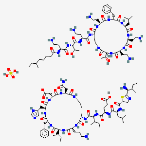 Polymyxin sulfate salt, mixt. with bacitracin zinc structure, CAS 118933-13-4