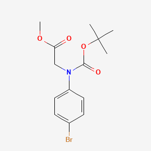 Methyl 2-((4-bromophenyl)(tert-butoxycarbonyl)amino)acetate structure, CAS 787576-32-3