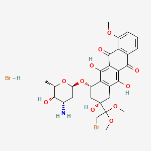 (8S,10S)-10-[(3-AMino-2,3,6-trideoxy-α-L-lyxo-hexopyranosyl)oxy]-8-(2-broMo-1,1-diMethoxyethyl)-7,8,9,10-tetrahydro-6,8,11-trihydroxy-1-Methoxy-5,12-naphthacenedione HydrobroMide(>85%) (Doxorubicin IMpurity) HydrobroMide structure, CAS 148218-14-8