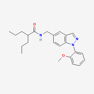 N-[[1-(2-methoxyphenyl)-1H-indazol-5-yl]methyl]-2-propylpentanamide structure, CAS 1186293-14-0