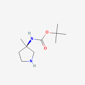 Carbamic acid, (3-methyl-3-pyrrolidinyl)-, 1,1-dimethylethyl ester, (+)- (9CI) structure, CAS 167888-15-5