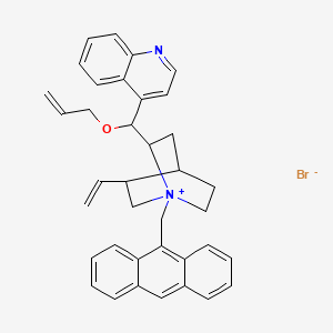 (2S,4S,5R)-1-(anthracen-9-ylmethyl)-5-ethenyl-2-[(R)-(prop-2-en-1-yloxy)(quinolin-4-yl)methyl]-1-azabicyclo[2.2.2]octan-1-ium bromide structure, CAS 200132-54-3