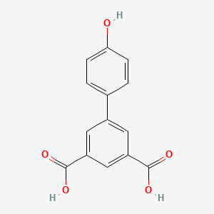 5-(4-hydroxyphenyl)benzene-1,3-dicarboxylic acid structure, CAS 1261889-89-7