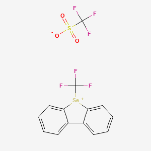 SE-(TRIFLUOROMETHYL)DIBENZOSELENOPHENIUM TRIFLUOROMETHANESULFONATE structure, CAS 129922-33-4