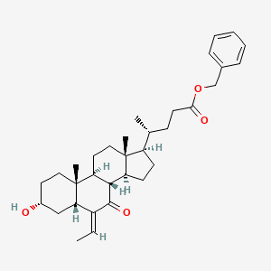 Cholan-24-oic acid,6-ethylidene-3-hydroxy-7-oxo-,phenylmethyl ester, (3α,5β)- structure, CAS 1352328-66-5