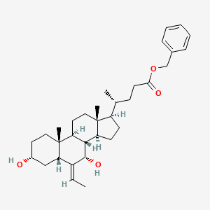 benzyl 3α,7α-dihydroxy-6-ethyliden-5β-cholan-24-oate structure, CAS 1352328-67-6