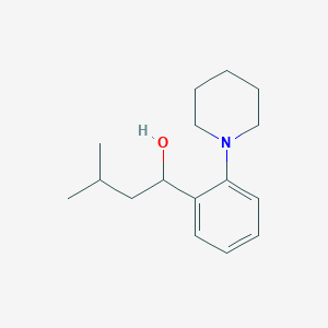 3-methyl-1-(2-(piperidin-1-yl)phenyl)butan-1-ol structure, CAS 332347-70-3