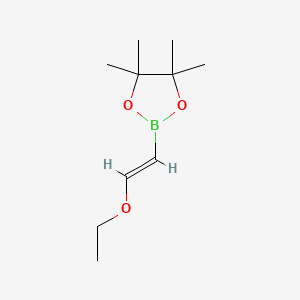 (E)-1-Ethoxyethene-2-ylboronic acid pinacol ester structure, CAS 1201905-61-4