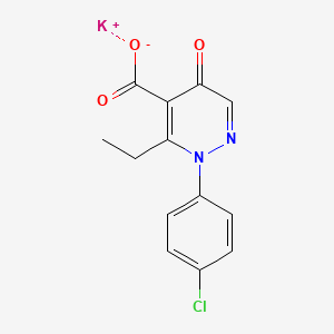 potassium 2-(4-chlorophenyl)-3-ethyl-5-oxo-pyridazine-4-carboxylate structure, CAS 82697-71-0