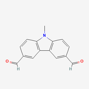 9-methyl-9H-carbazole-3,6-dicarbaldehyde structure, CAS 29377-72-8