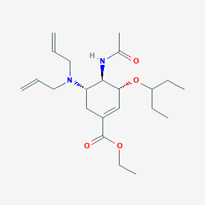 (3R,4R,5S)-ethyl 4-acetamido-5-(diallylamino)-3-(pentan-3-yloxy)cyclohex-1-enecarboxylate structure, CAS 651324-09-3